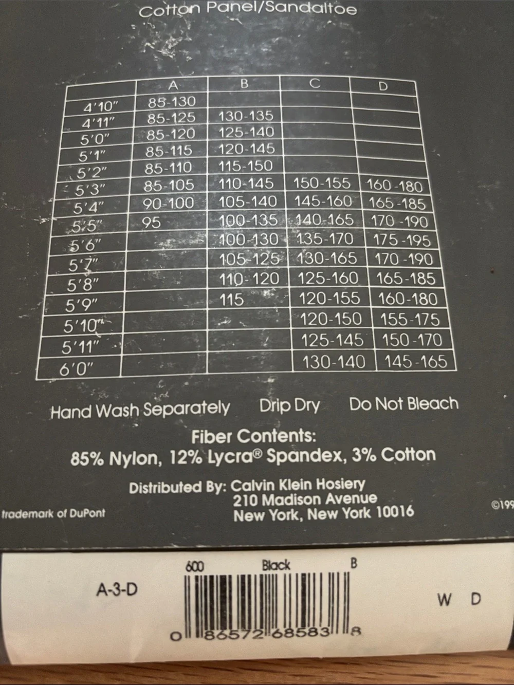 Calvin Klein Black sheer to waist Pantyhose with Signature Waistband